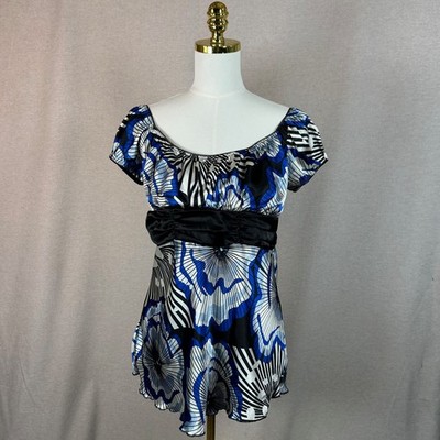 Heart Soul Women Y2K Babydoll Top Size XL Tie Back Satin Fairy Grunge Whimsigoth