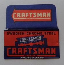 Vintage Razor Blade  CRAFTSMAN Red, "CRAFTSMAN" on Back - One Wrapped Blade