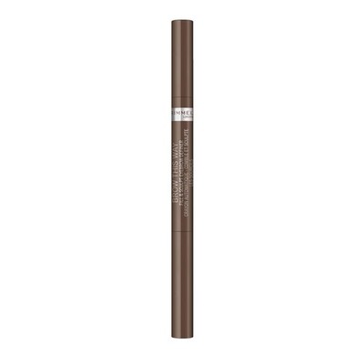 Rimmel Brow This Way Fill & Sculpt Eyebrow Definer, 002 Medium Brown, Double End