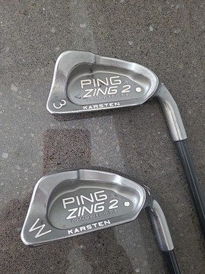Ping Zing 2 White Dot Golf W Wedge & 3 Iron RH Ping Karsten 201 Graphits Shafts