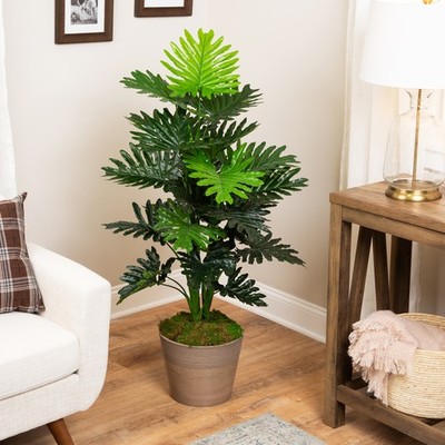 Northlight 50 Green Large Artificial Philodendron Selloum Potted Plant