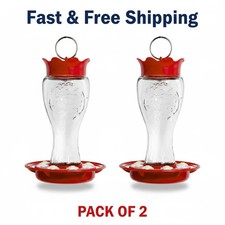  Pack of 2 Pennington Glass Hummingbird Feeder, 16 Oz Nectar Capacity
