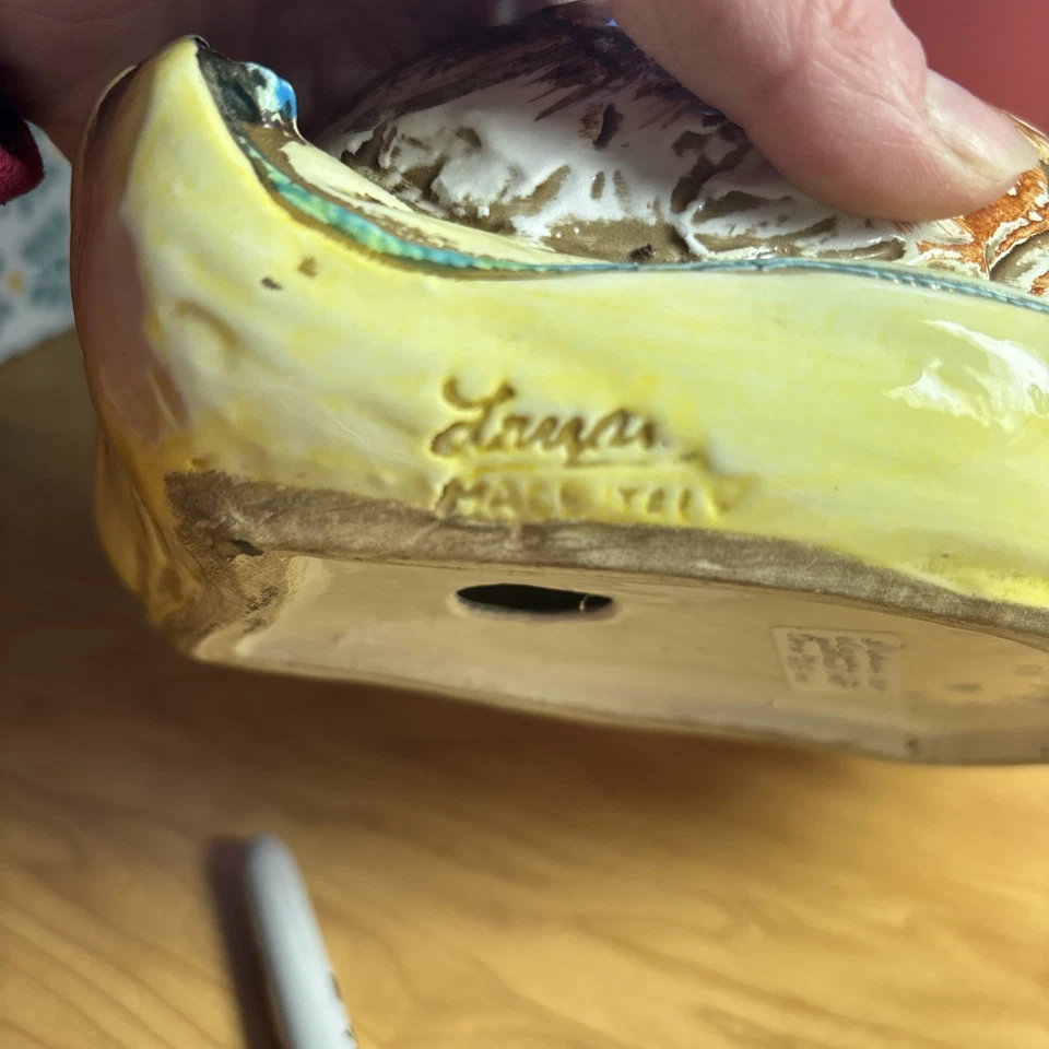 Vintage MCM Calico Cat Sleeping On Pillow Figurine Made In Italy 1960 Ceramic - Image 3 of 3