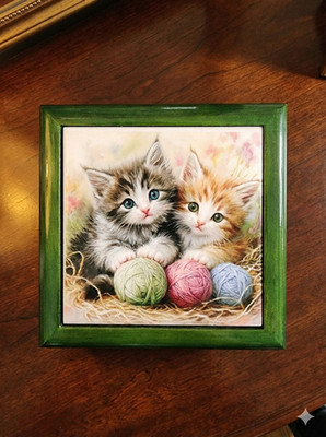 Emerald Finish Keepsake Box with 4.25'' x 4''.25 Tile