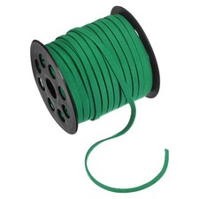 Faux Suede Leather Cord, 50 Yards 5mm Flat Suede Leather Lace Deep Green