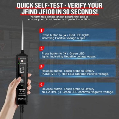 6V 30V DC Car Truck Voltage Tester LED Digital Circuit Detector JFIND JF100