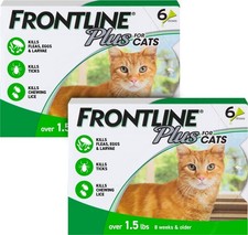 Frontline Plus Flea Tick Spot Treatment for Cats, over 1.5 lbs, 12 Doses 12-m