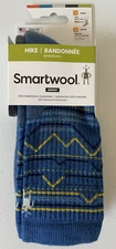 Smartwool NWT Blue Stripe Hike Light Cushion Crew Socks Large 9-11.5