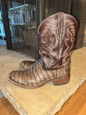 CODY JAMES MEN'S EXOTIC CAIMAN WESTERN Cowboy BOOTS Brown 13D BBE4521-01