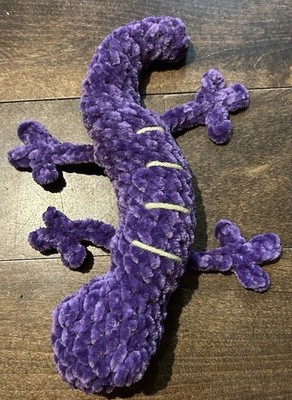 Galaxy Nebula Gecko Amigurumi- 9  Purple Crochet Lizard Pocket Plush - PC Fidget