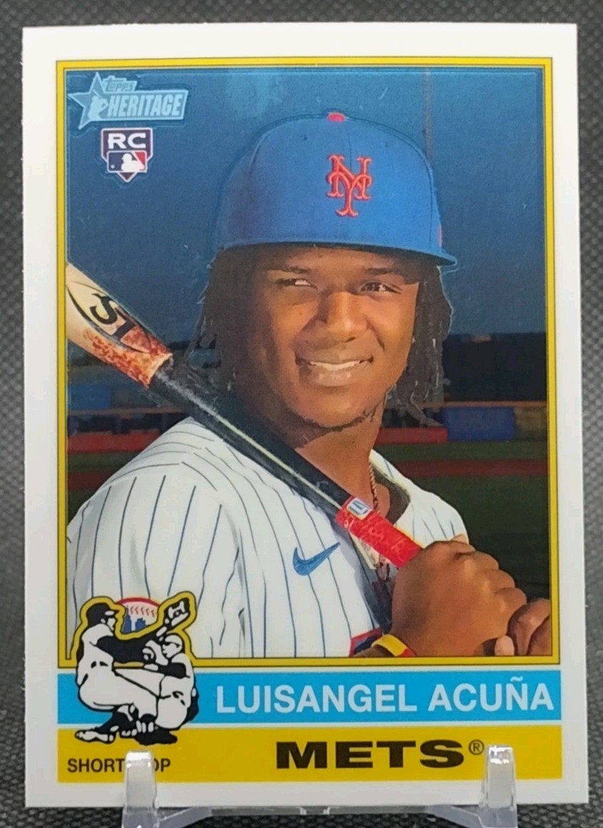 Luisangel Acuna RC White Chrome 2025 Topps Heritage #274 New York Mets Rookie 
