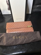 Rare GUCCI Monograms Guccissima Leather Long Wallet Pastel