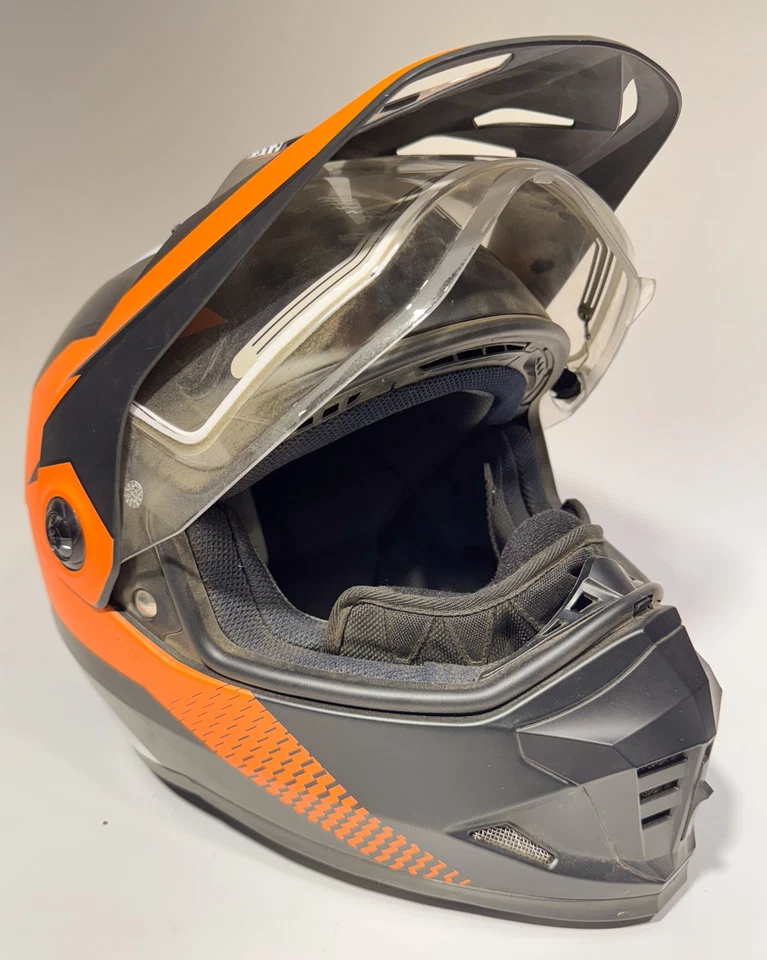 Casco deportivo doble HJC DS-X1 naranja/negro mediano + manual y cable todoterreno Foto 2 de 4