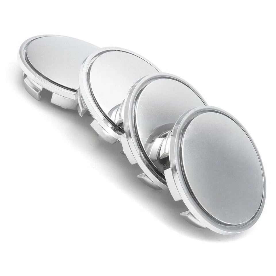 4Pcs Chrome Car Wheel Center Caps Tyre Rim Mirror Hub Cap Cover ABS Blank Foto 4 de 4