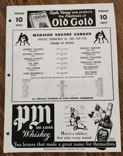 Madison Square Garden Boxing Program: Tami Mauriello v Joe Baksi 1944