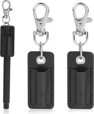 2 Pieces Lanyard Pen Clip, Anti-Lost Neck Lanyard, Portable Leather Neck Pen