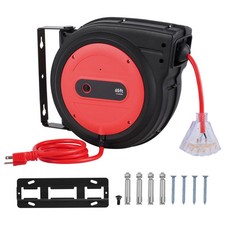 Retractable Extension Cord Reel Power Cord Reel 65FT 12AWG/3C SJTOW