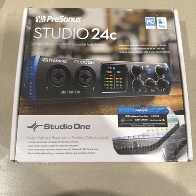 PreSonus Studio 24c USB-C Audio Interface 2x2 24-bit/192kHz MIDI PC Mac USB 2.0