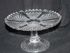 Flattened Diamond and Prism Pressed Glass Cake stand. (My name) Origin European  — photo 4