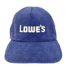 Vtg Lowes Hardware Corduroy Hat Employee Crew USA Snap Back Trucker Baseball Cap