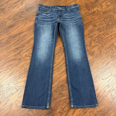 BKE Jeans Mens 36 Boot Cut Slim Fit Dark Wash Stretch Denim Western Fulton