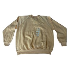 Vintage Fruit of the Loom Yellow Raglan Sweatshirt Blank 90s XL