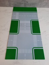LEGO Road Base Plates x2 - Green + Grey - Vintage