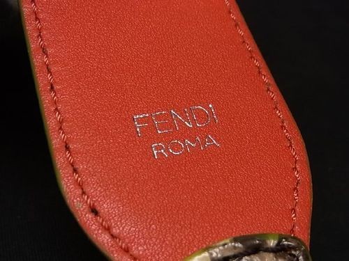 FENDI Python Leather Shoulder Strap Brown Red Gre… - image 4