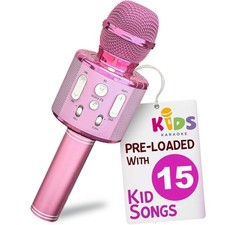 Move2Play, Kids Karaoke Microphone | Includes Pre-Loaded Kid Songs, All Pink 