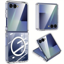 Clear Magnetic Phone Case for Samsung Galaxy Z Flip 7/6 Full Body Protection