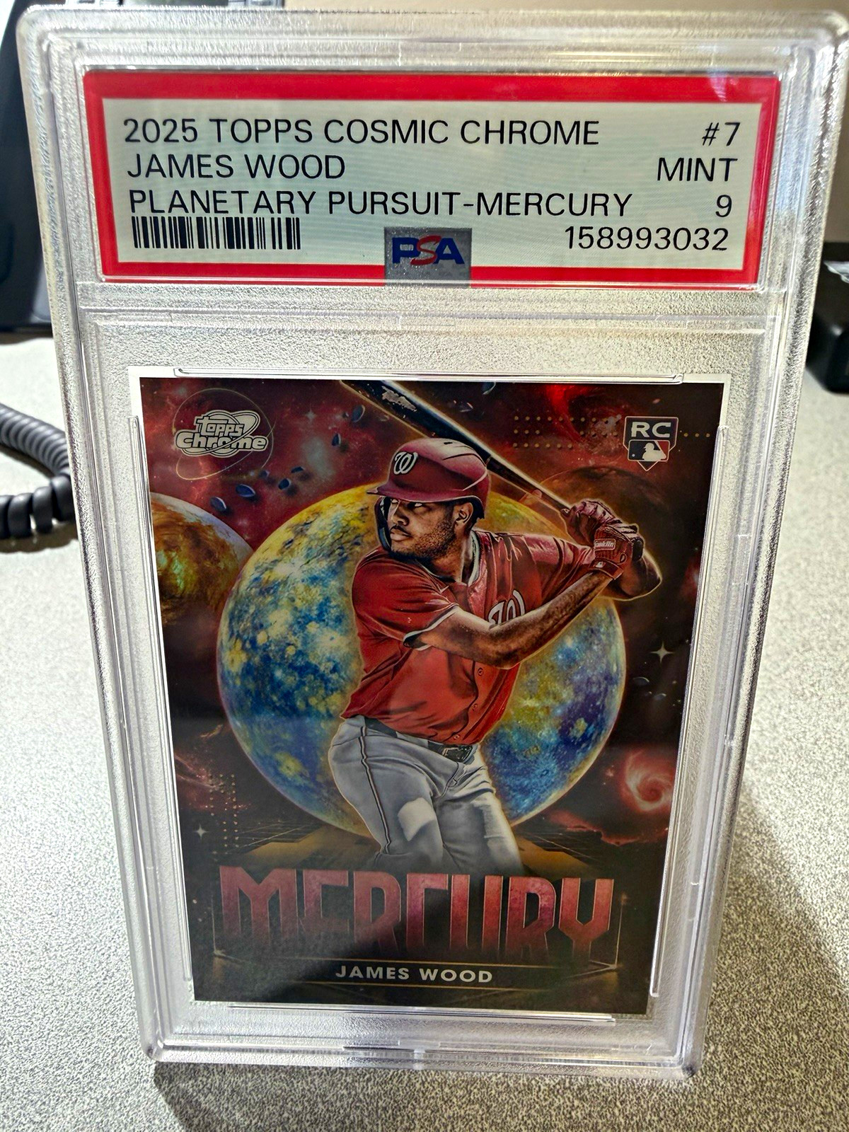 Topps 2025 Cosmic Chrome Planetary Pursuit Mercury James Wood PPM-7 RC PSA 9