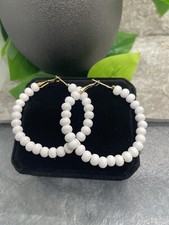 2  Gold-tone Wood Bead Earring Set Boho Retro Drop Dangle New Free Ship A2049