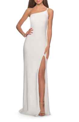 NEW LA FEMME One-Shoulder Jersey GOWN DRESS SIZE 4 $228 WHITE NORDSTROM | eBay NEW LA FEMME One-Shoulder Jersey GOWN DRESS SIZE 4 $228 WHITE NORDSTROM | eBay