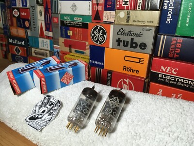 2 x NOS Telefunken   7643 E80CF Gold Pin ~ McIntosh Premium 6BL8 ECF80 6F1 Audio