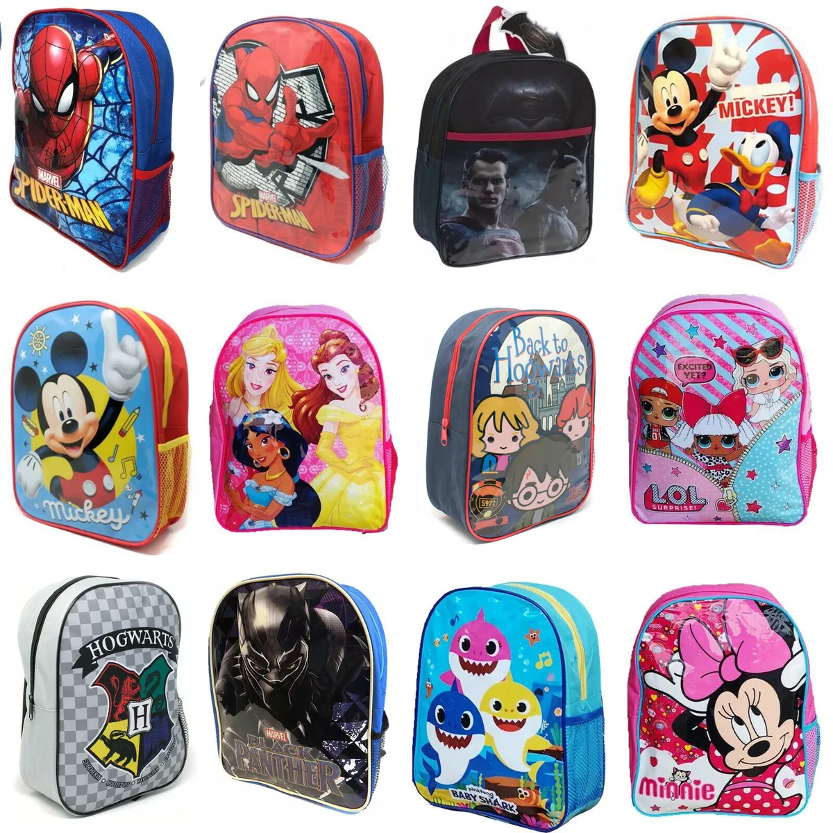 Boys Girls Kids Backpack Junior Toddlers Character Rucksack School Lunch  Bag Toy