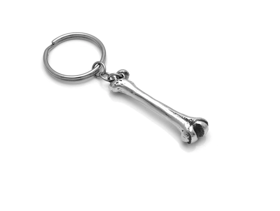 Handmade Human Femur Bone Keychain in Pewter, Anatomical Skeleton Charm Anatomy - Image 2 of 4