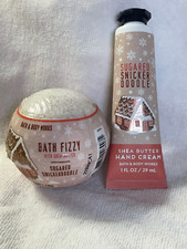 Bath and Body Works Sugared Snickerdoodle hand cream and bath fizzy