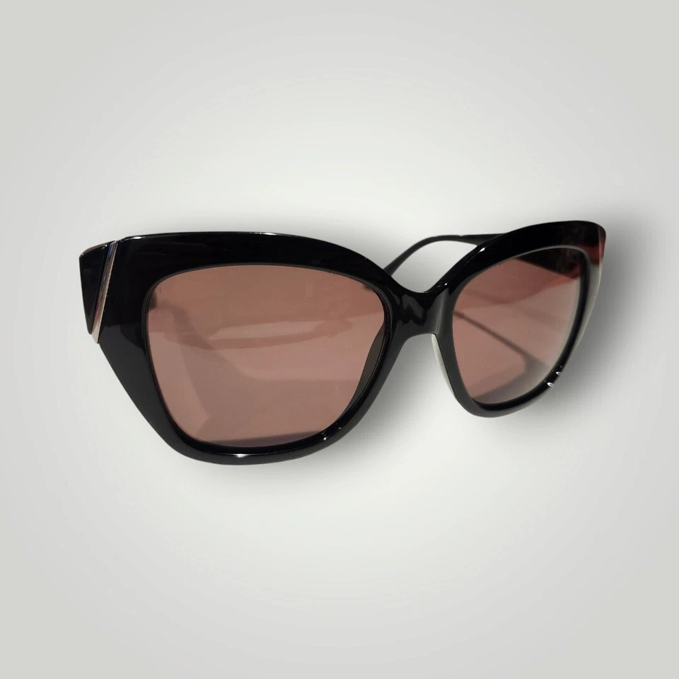 Balenciaga Cat Eye Sunglasses Black Frame White Logo On Arms - Image 3 of 4