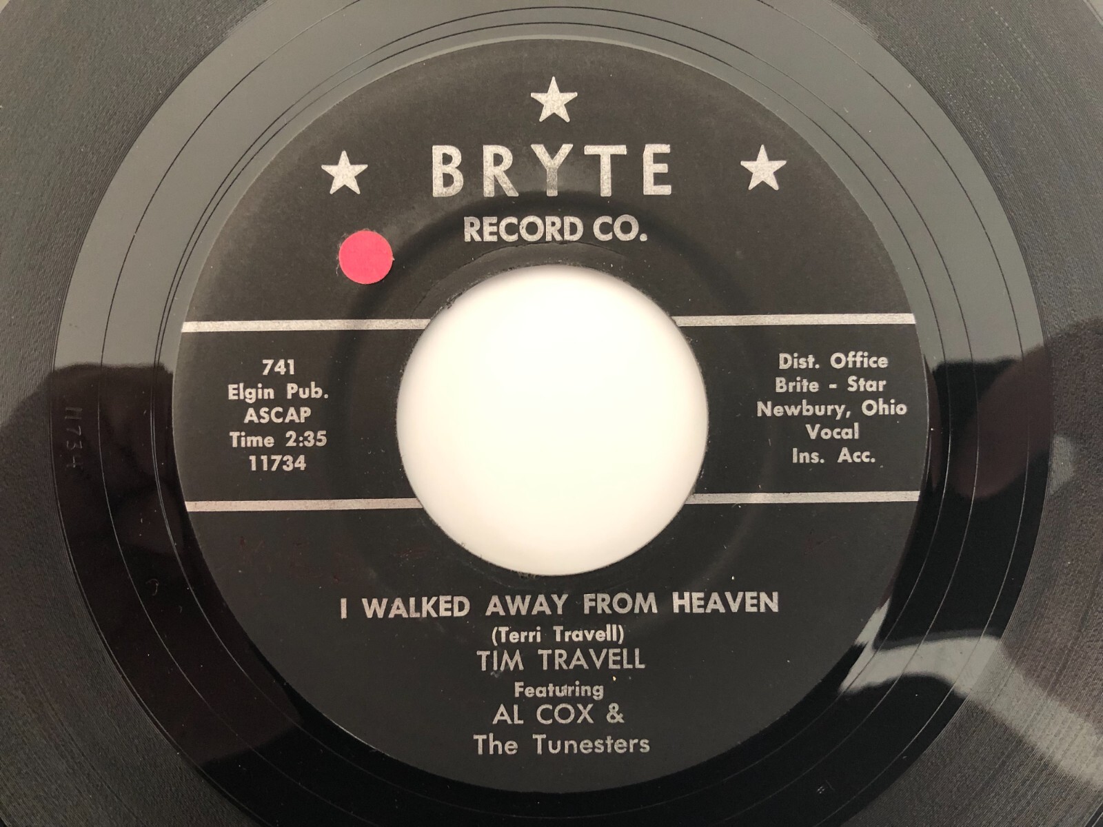Rare Ohio Hillbilly 45 TIM TRAVELL I Walked Away From Heaven BRYTE hear
