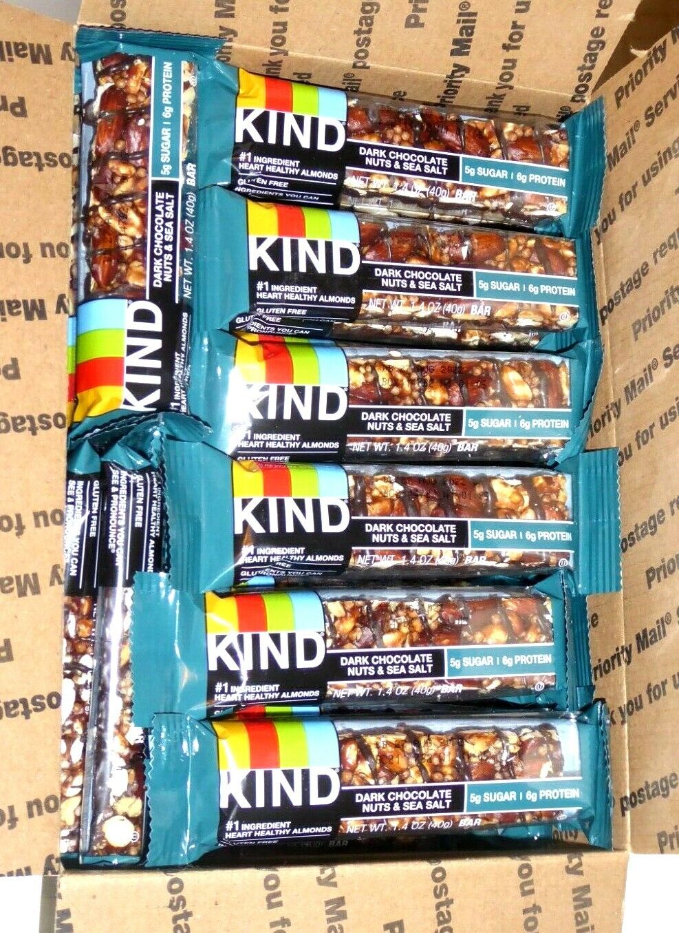 (50) KIND BARS Dark Chocolate Nuts & Sea Salt almonds protein snack