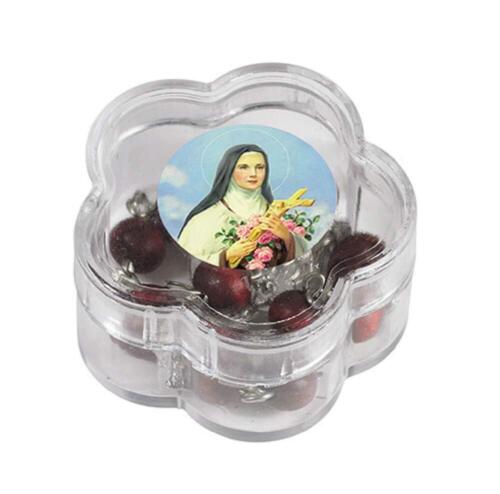 St. Therese Rose Scented Single Handmade Decade Rosary in Case Holy + Gift - Picture 2 of 2