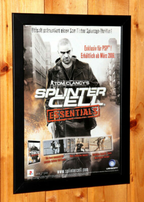 Tom Clancy's Splinter Cell Essentials Small Poster / Old Ad Page Framed PSP 