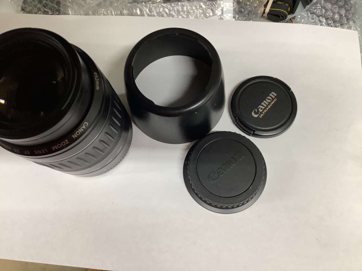 Canon Ultrasonic 55-200mm Lens with caps and hood | eBay