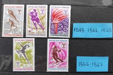 lot timbres france neuf** année 1968 n° 1543 1544 1545 1546 1547