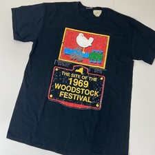 Woodstock Monument T Shirt 1969 Bethel New York Peace Souvenir Black Size M