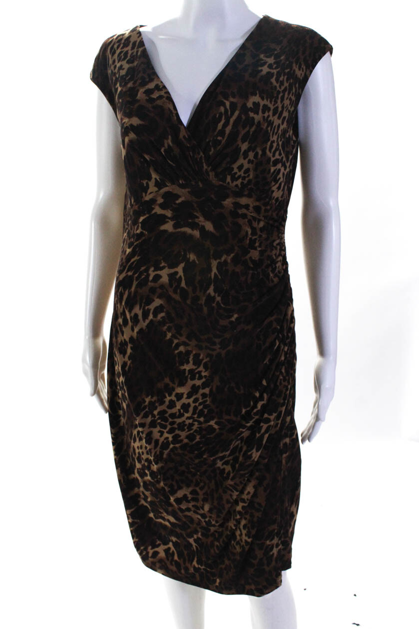 Lauren Ralph Lauren Womens Leopard Print Surplice She… Gem