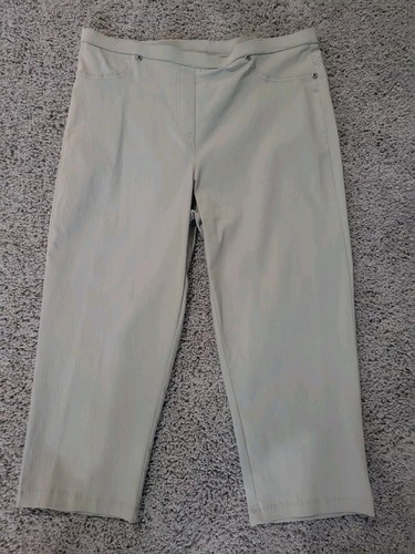 Basic Editions Khaki Tan Capri Size L Rayon Nylon Spandex Blend NWOT