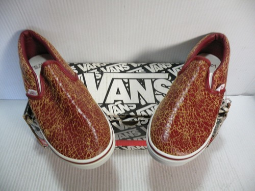 VANS CLASSIC SLIP-ON LEDER SNEAKER SPORT DAMEN SCHUHE WEINROT/HELLBRAUN GR. 8,5 NEU - Bild 2 von 5