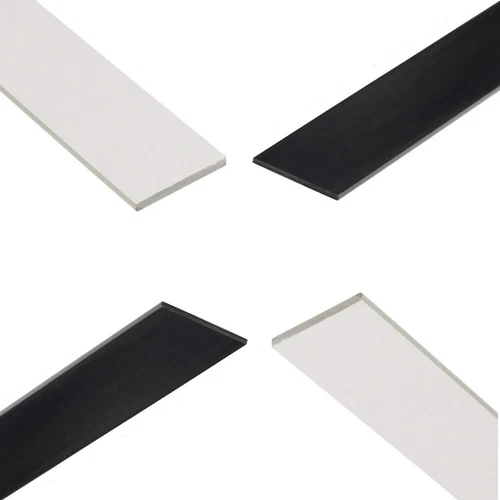 Plastic Flat Bar Strips Trim PVC White Black Rigid Flat Plastic Sheet 1m Lengths