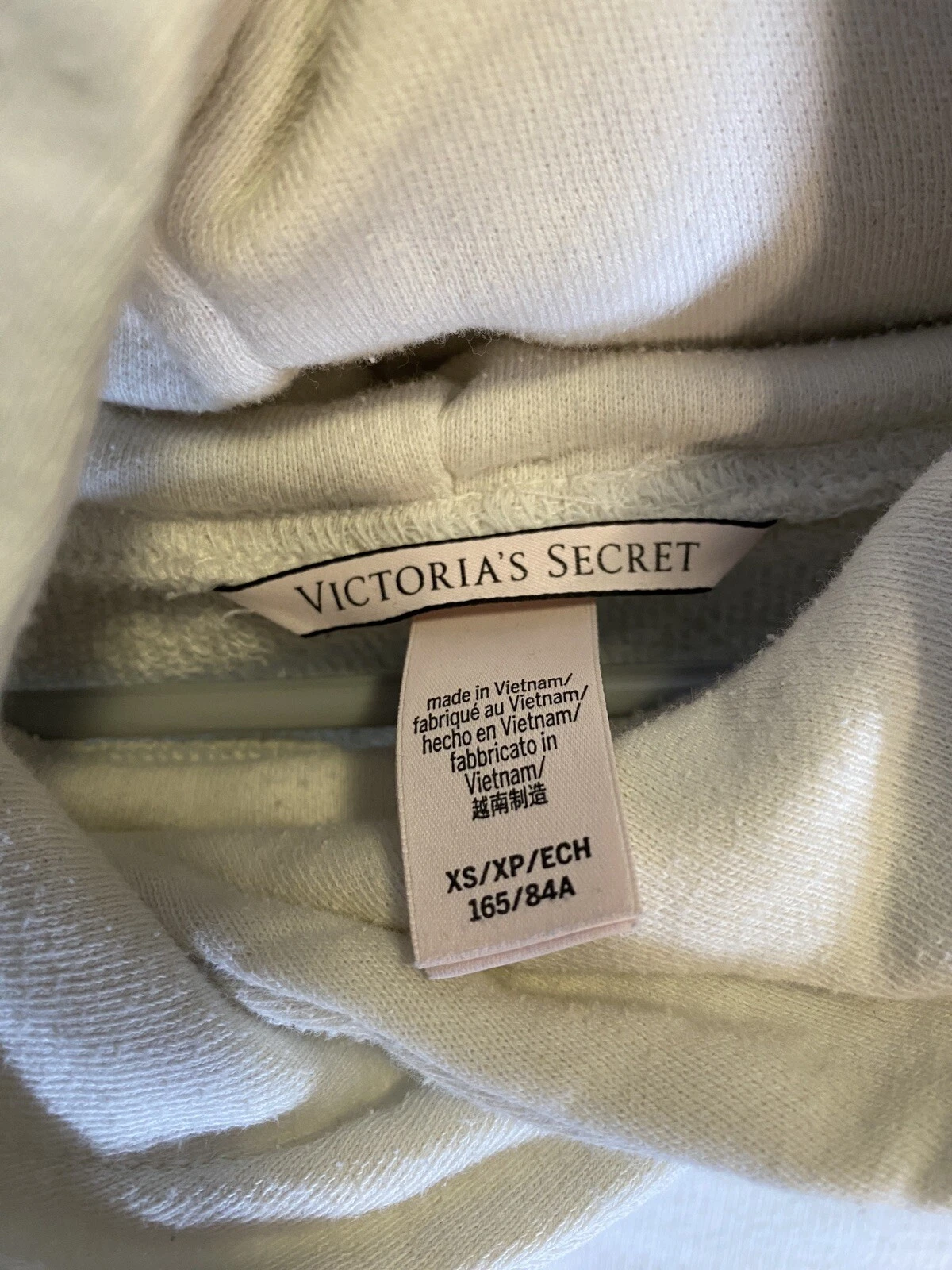 UNDERCOVER Giacca donna Victoria Secret panna con cappuccio taglia XS zip laterale